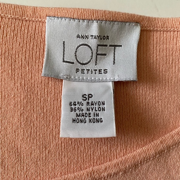 LOFT Ann Taylor vintage knit sweater stretch material women SP flower accent - Picture 8 of 10